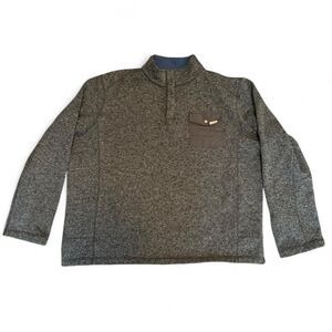 Woolrich Men’s XL Quarter Snap Pullover Fleece Gray Knit Sweater Jacket Outdoor
